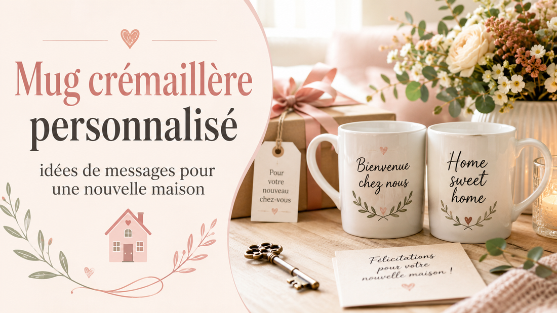 Mug personnalisé pour une crémaillère avec message pour une nouvelle maison