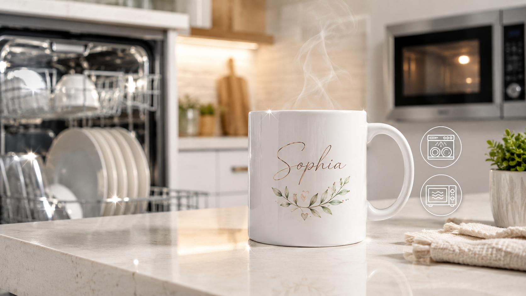 Mug personnalisé en céramique compatible avec le lave-vaisselle et le micro-ondes