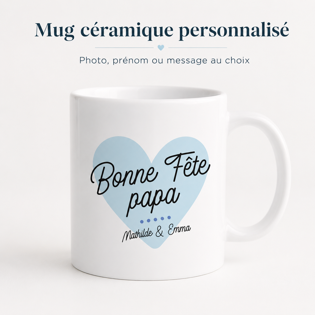 Mug Fête des Pères personnalisé avec prénoms
