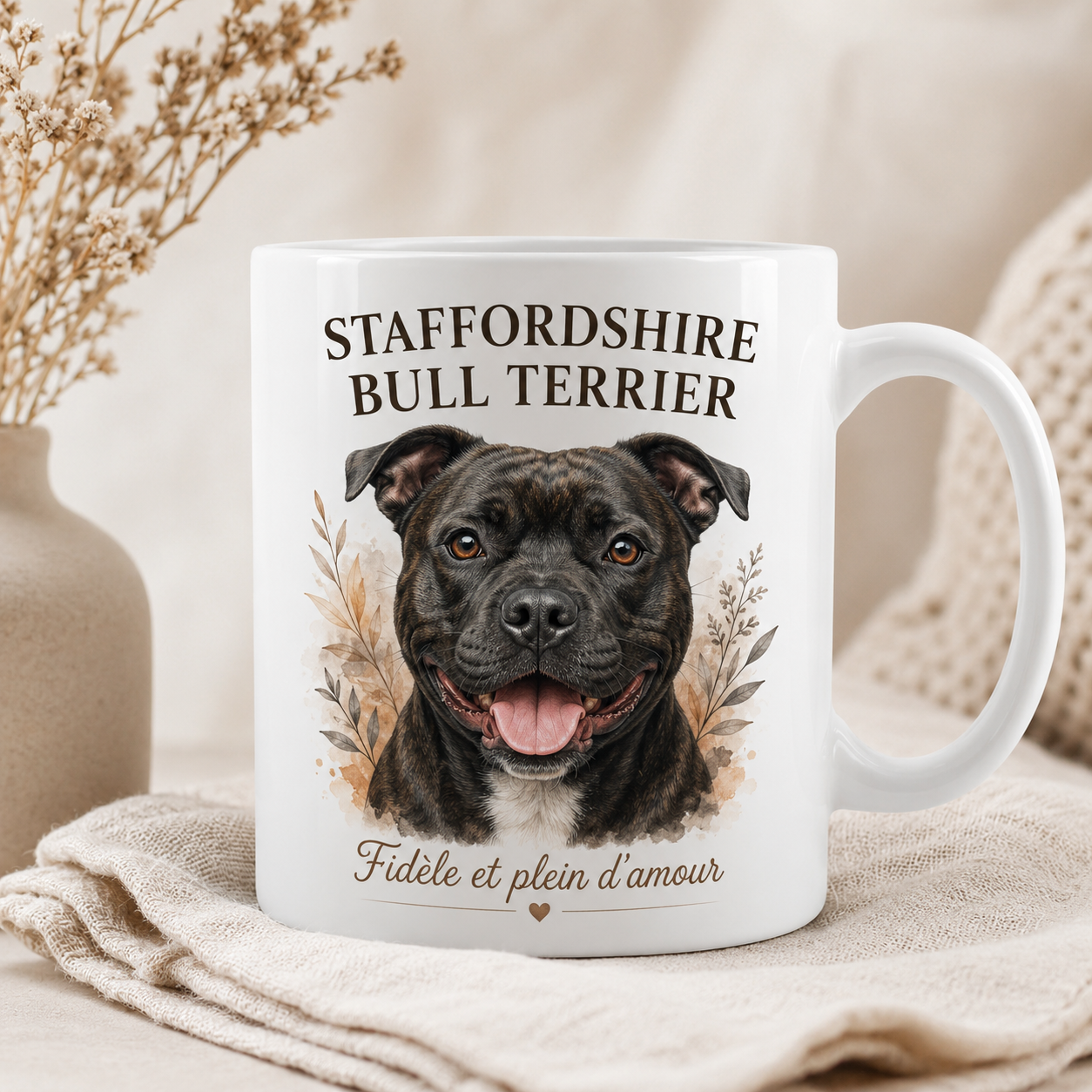 Mug en céramique Staffordshire bull terrier
