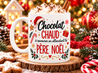 Mug de Noël Chocolat Chaud – Père Noël et Renne, Tasse en Céramique 325 ml