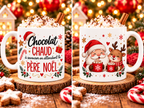 Mug de Noël Chocolat Chaud – Père Noël et Renne, Tasse en Céramique 325 ml