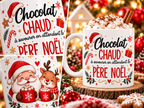 Mug de Noël Chocolat Chaud – Père Noël et Renne, Tasse en Céramique 325 ml