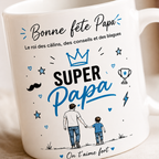 tasse bonne fête papa avec illustration père et enfant