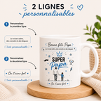 Mug Super Papa personnalisable – Cadeau Fête des Pères
