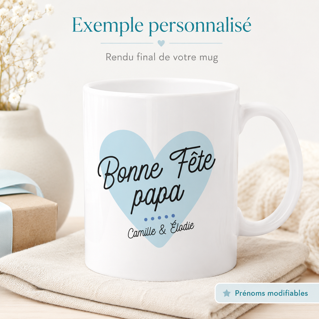 Mug Fête des Pères personnalisé avec prénoms