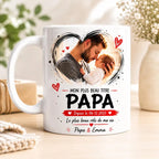 Mug personnalisé Papa avec photo, date & prénoms – Cadeau Fête des Pères