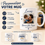 Mug personnalisé photo Fête des Pères – Prénom & message pour Papa