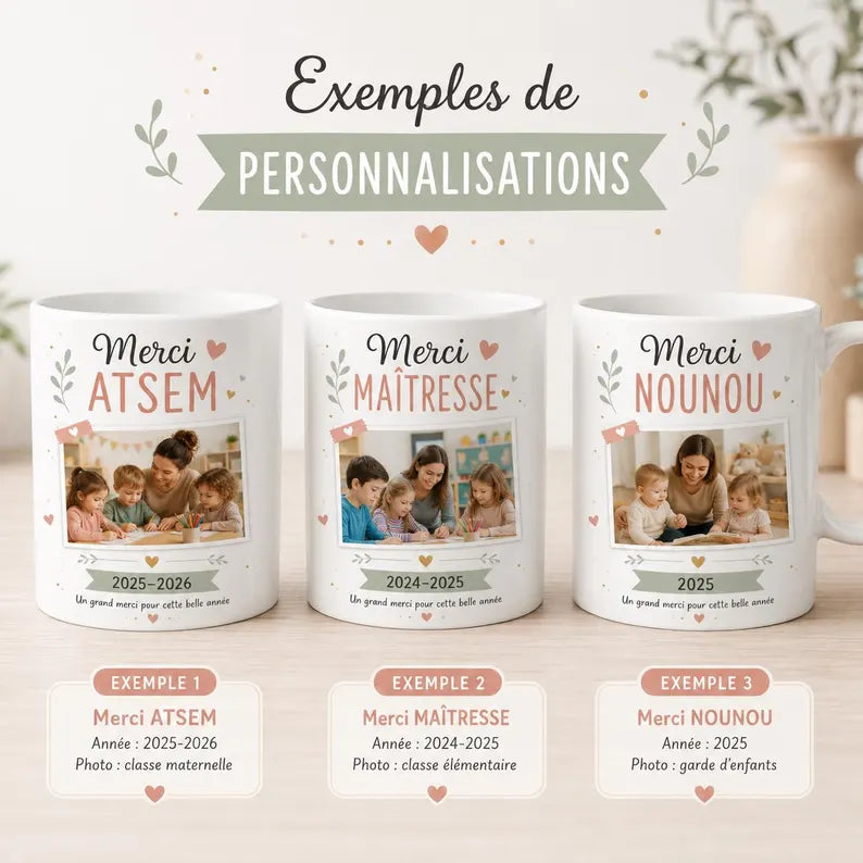 Mug Merci ATSEM Personnalisé avec Photo