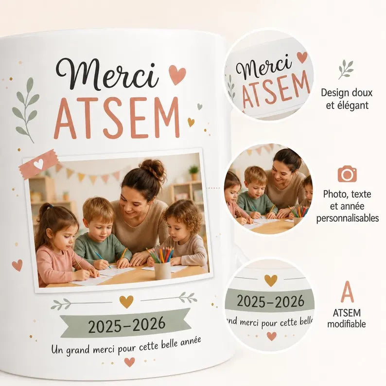 Mug Merci ATSEM Personnalisé avec Photo