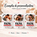 Mug personnalisé Papa avec photo, date & prénoms – Cadeau Fête des Pères