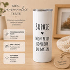 Mug Isotherme Personnalisé Photo Prénom Texte, Tumbler Inox Personnalisable, Cadeau Bureau Voyage, Travel Mug Café, Cadeau Papa