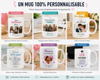 Mug Personnalisé Photo Prénom Texte, Cadeau Fête des Mères, Tasse Photo Famille, Mug Céramique Maman Papa, Cadeau Anniversaire