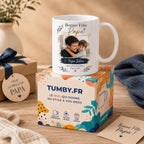 Exemple de personnalisation mug papa avec texte photo et prénom