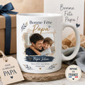 Mug papa personnalisé avec photo et prénom pour cadeau Fête des Pères