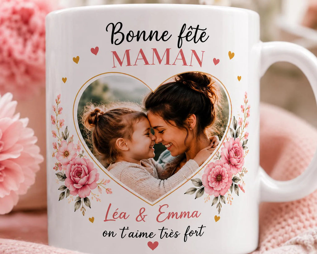 Mug Personnalisé Fête des Mères Photo Prénom | Tasse Céramique Cadeau Maman
