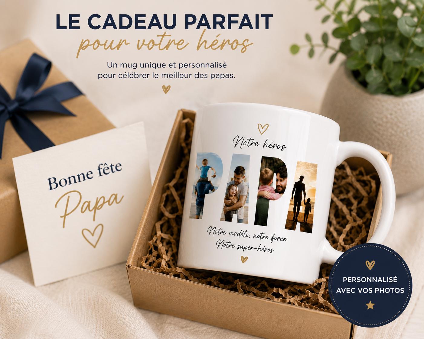 Mug Personnalisé Photo et Prénom, Tasse Personnalisée papa, Cadeau Papa Fête des Pères, tasse papa personnalisée, Mug fêtes des pères
