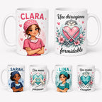 Mug Infirmière Personnalisé avec Prénom et Avatar