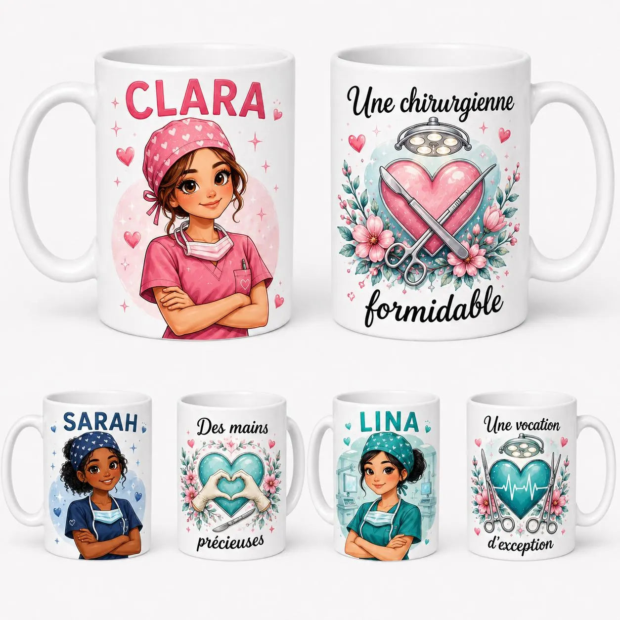 Mug Infirmière Personnalisé avec Prénom et Avatar