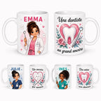 Mug Infirmière Personnalisé avec Prénom et Avatar