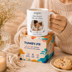 Mug personnalisé photo et texte, design sur mesure