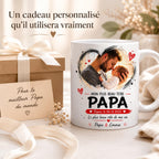 Mug cadeau personnalisé pour papa présenté avec un coffret