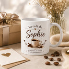 Mug Café Personnalisé avec Prénom – Tasse Expresso Cadeau Amateur de Café
