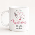 Tasse Marraine Personnalisée, Cadeau Marraine, Mug Marraine avec Prénom Date et Message, Tasse Céramique 325 ml, Idée Cadeau Baptême