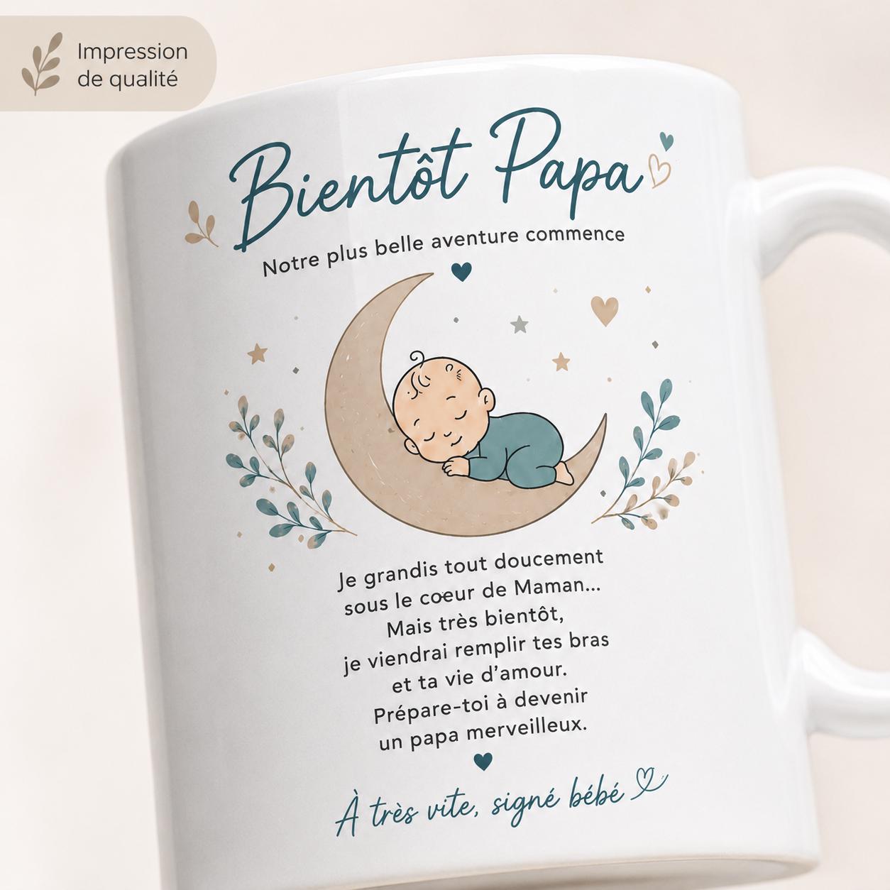 Mug Papa Naissance | Cadeau Futur Papa | Première Fête des Pères | Tasse Papa Bébé | Idée Cadeau Papa Annonce Grossesse