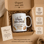 Mug Papa Boulanger Personnalisé Prénom | Tasse Céramique Cadeau Fête des Pères | Cadeau Papa Artisan Boulanger Fait Main France