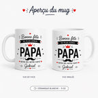 Cadeau Personnalisé Pour Papa, Mug Papa Personnalisé, Tasse Papa Personnalisée, Bonne Fête des Pères, Prénom Personnalisable