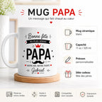 Cadeau Personnalisé Pour Papa, Mug Papa Personnalisé, Tasse Papa Personnalisée, Bonne Fête des Pères, Prénom Personnalisable