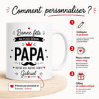 Cadeau Personnalisé Pour Papa, Mug Papa Personnalisé, Tasse Papa Personnalisée, Bonne Fête des Pères, Prénom Personnalisable
