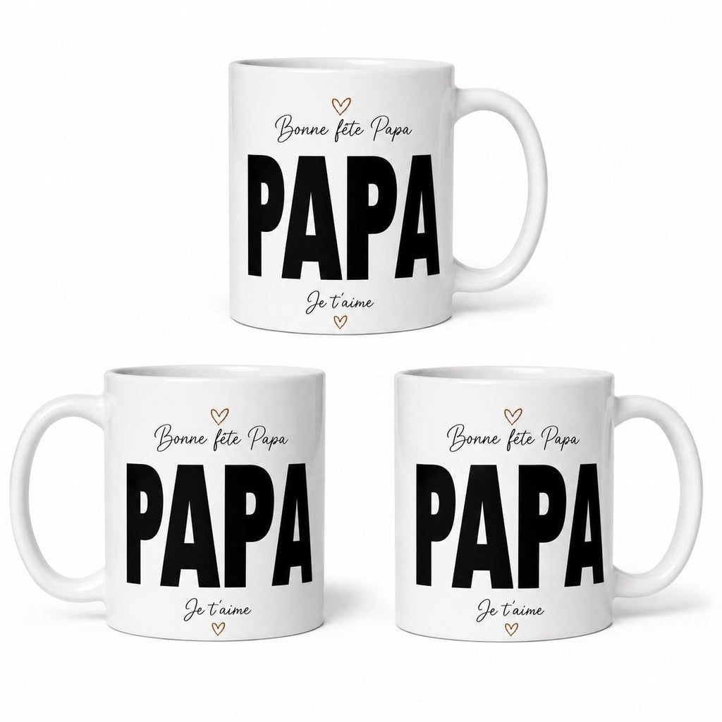 Mug cadeau Fête des Pères posé sur une table avec ambiance café et décoration douce