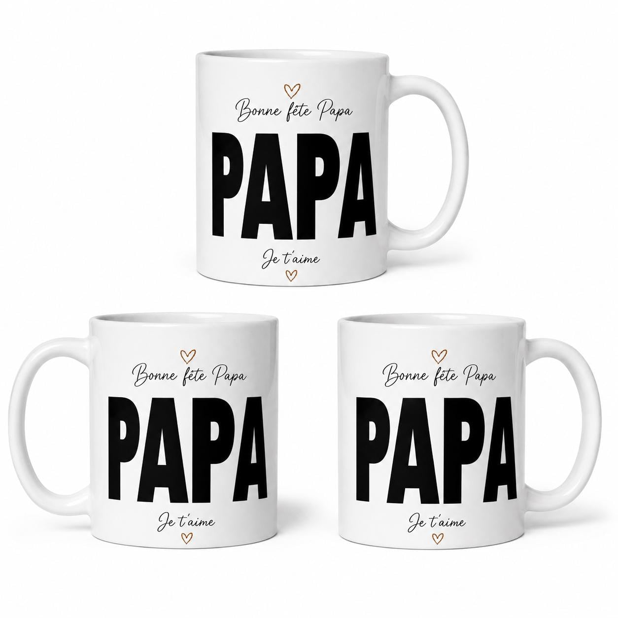 Mug cadeau Fête des Pères posé sur une table avec ambiance café et décoration douce