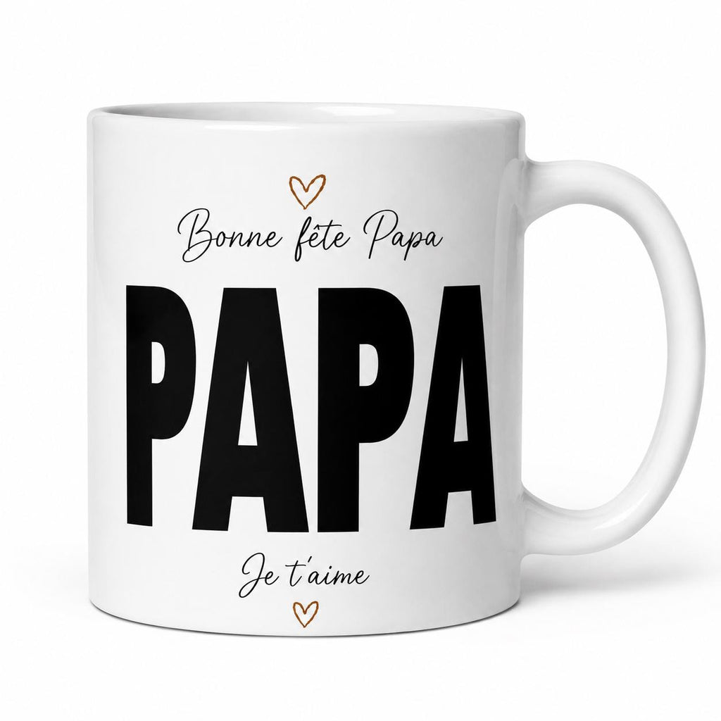 Détail de l’impression sur le mug personnalisé papa pour montrer la qualité du rendu