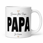 Détail de l’impression sur le mug personnalisé papa pour montrer la qualité du rendu
