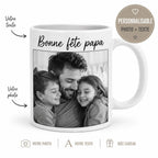 Mug Bonne Fête Papa Personnalisé avec Photo