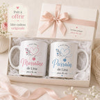 Lot 2 Mugs Parrain Marraine Personnalisés – Tasses Céramique Prénom Date, Cadeau Baptême, Annonce Parrain Marraine