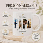 Mug Personnalisé Papa Photo - Cadeau Fête des Pères - Mug Personnalisable avec Photo et Texte Idée Cadeau Papa Anniversaire Tasse Céramique