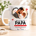 Mug jeune papa personnalisé avec photo de bébé, date de naissance et prénoms
