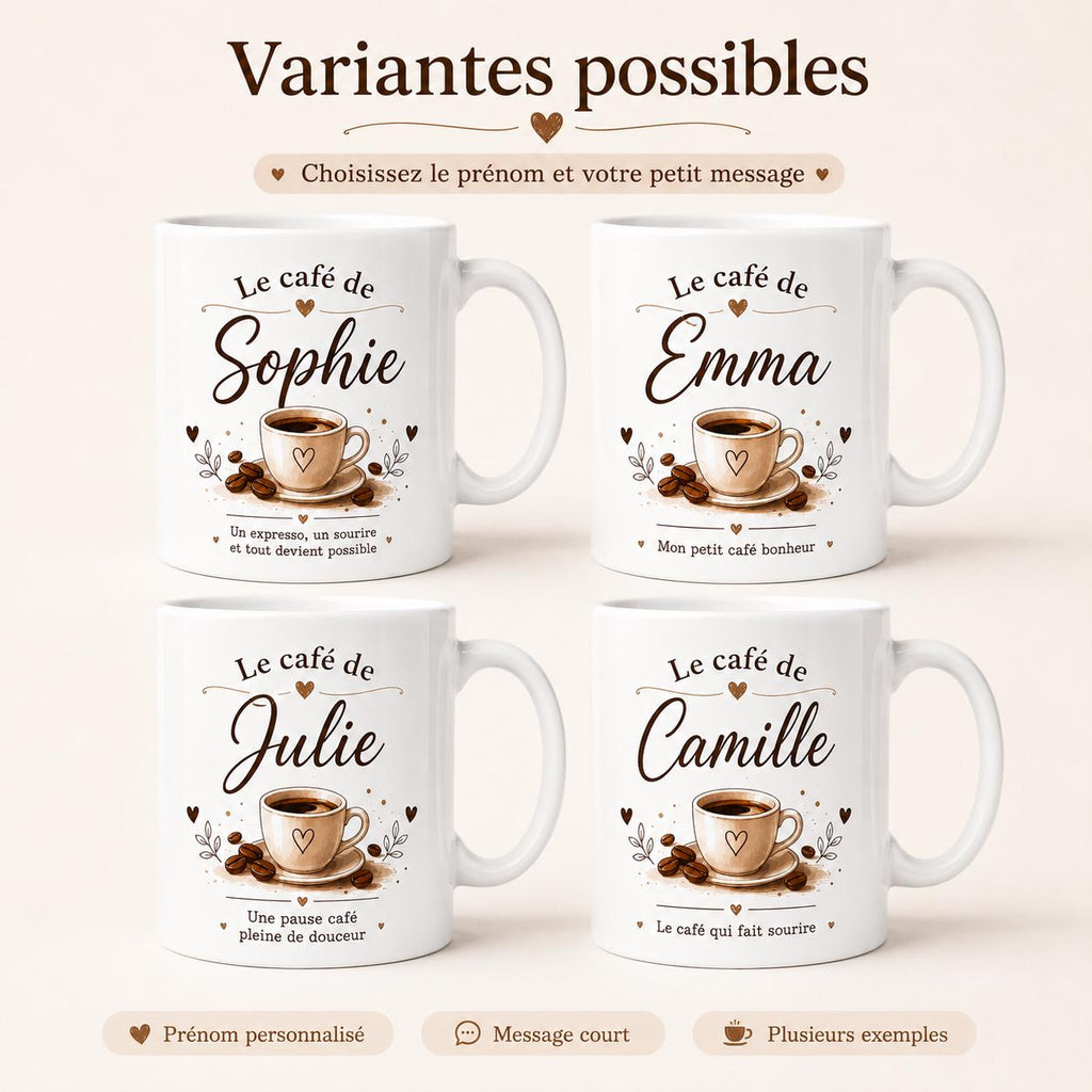 Tasse Expresso Personnalisée Prénom | Mug Café Personnalisé Céramique | Cadeau Amateur de Café Fait Main France | Cadeau Papa Original