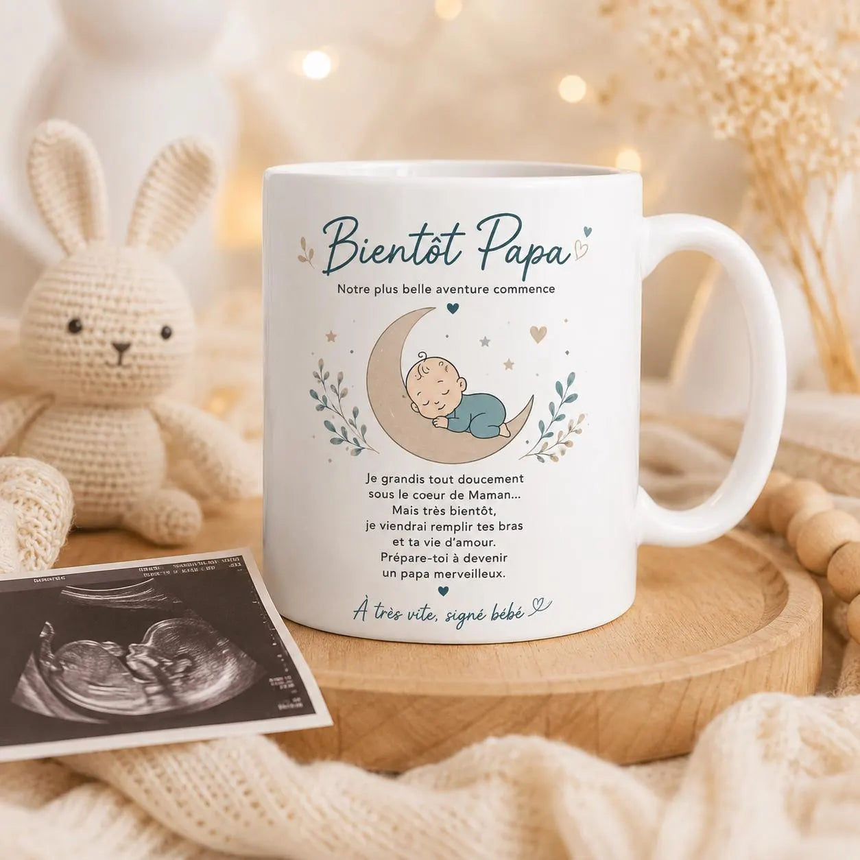 Mug Futur Papa Naissance – Cadeau Bientôt Papa avec Message Bébé
