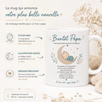 Mug Futur Papa Naissance – Cadeau Bientôt Papa avec Message Bébé