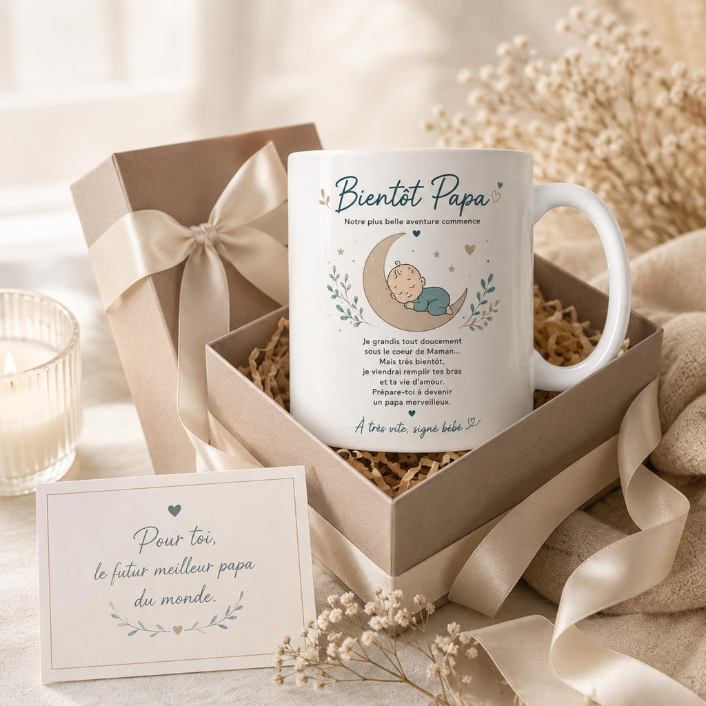 Mug Papa Naissance | Cadeau Futur Papa | Première Fête des Pères | Tasse Papa Bébé | Idée Cadeau Papa Annonce Grossesse