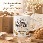Mug Papa Boulanger Personnalisé Prénom | Tasse Céramique Cadeau Fête des Pères | Cadeau Papa Artisan Boulanger Fait Main France
