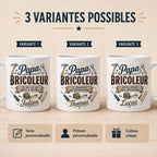 Mug Papa Bricoleur Personnalisé Texte Prénom | Tasse Cadeau Fête des Pères | Cadeau Papa Homme Outillage Bricolage 325 ml