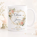 Mug mariage personnalisé prénoms et date