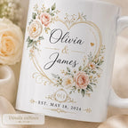 Mug mariage personnalisé prénoms et date