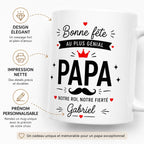 Cadeau Personnalisé Pour Papa, Mug Papa Personnalisé, Tasse Papa Personnalisée, Bonne Fête des Pères, Prénom Personnalisable